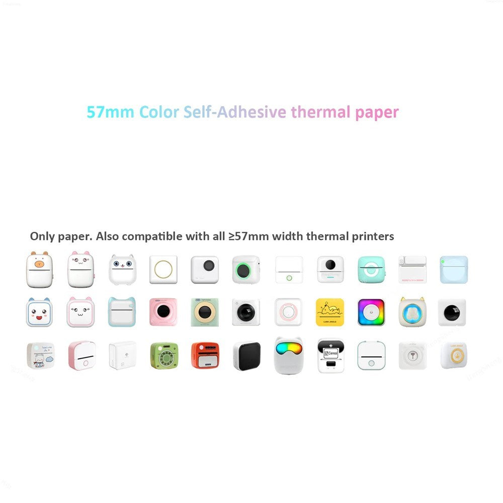 Termisk Fotopapir - Selvklebende - 57 x 25 mm - 3 stk - Lilla / Rosa / Gul