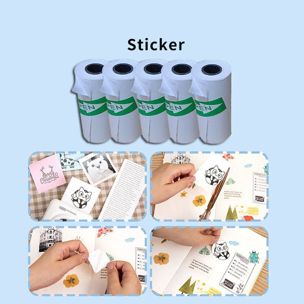 Selvklebende Termisk Fotopapir - 57 x 25 mm - 5 stk - Hvit
