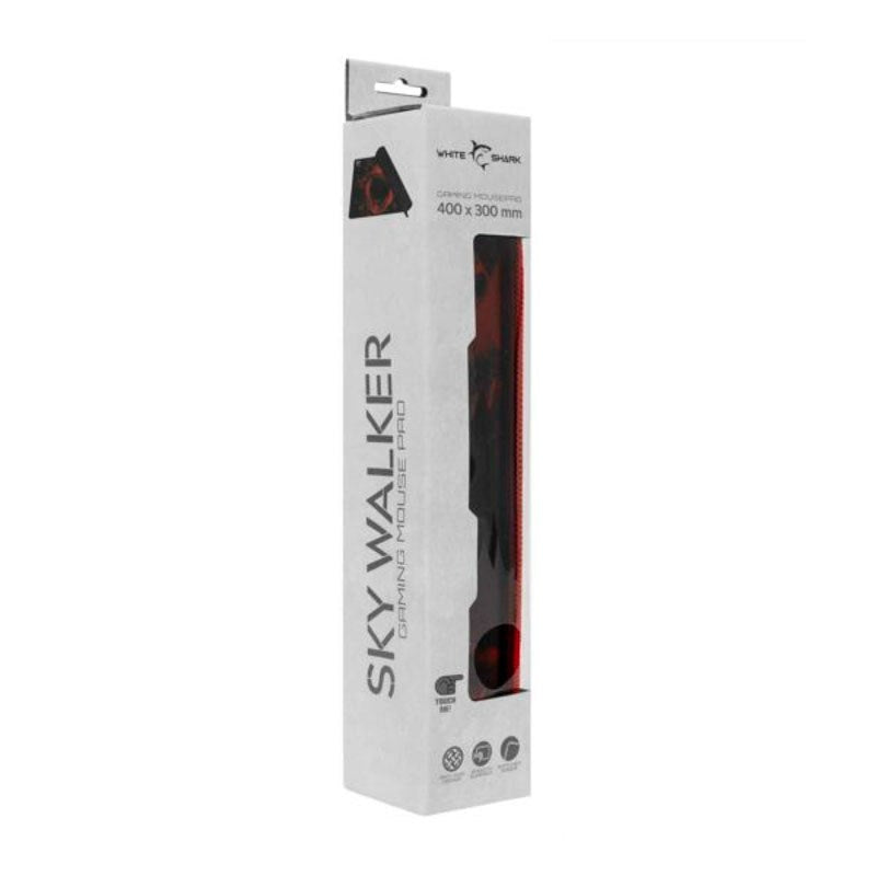 White Shark SKYWALKER L Gaming Musematte - 400 x 300 mm - Svart / Rød