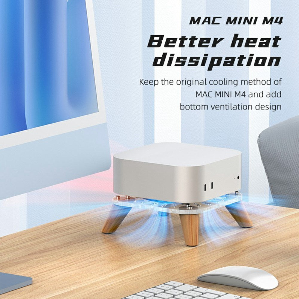 Mac Mini M4 / M4 Pro Stativ - Gjennomsiktig / Tre