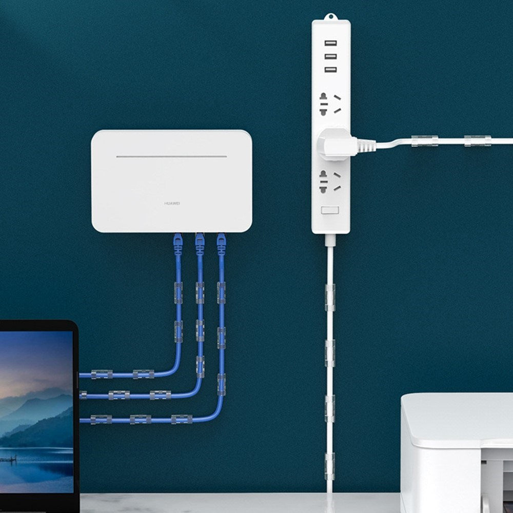 CableCreation Dobbeltklebende Kabelholder - Large - 50 stk - Gjennomsiktig