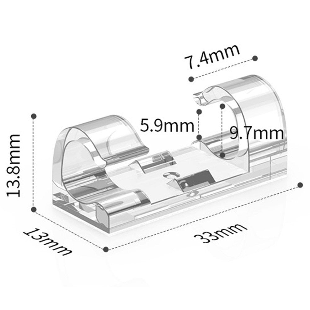 CableCreation Dobbeltklebende Kabelholder - Large - 50 stk - Gjennomsiktig