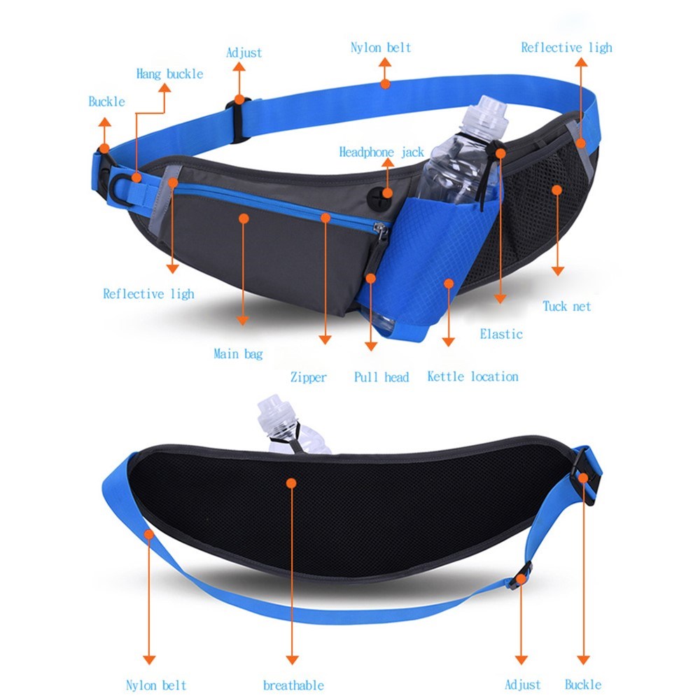 Vanntett Løpebelte m. Lomme for Vannflaske - Grønn
