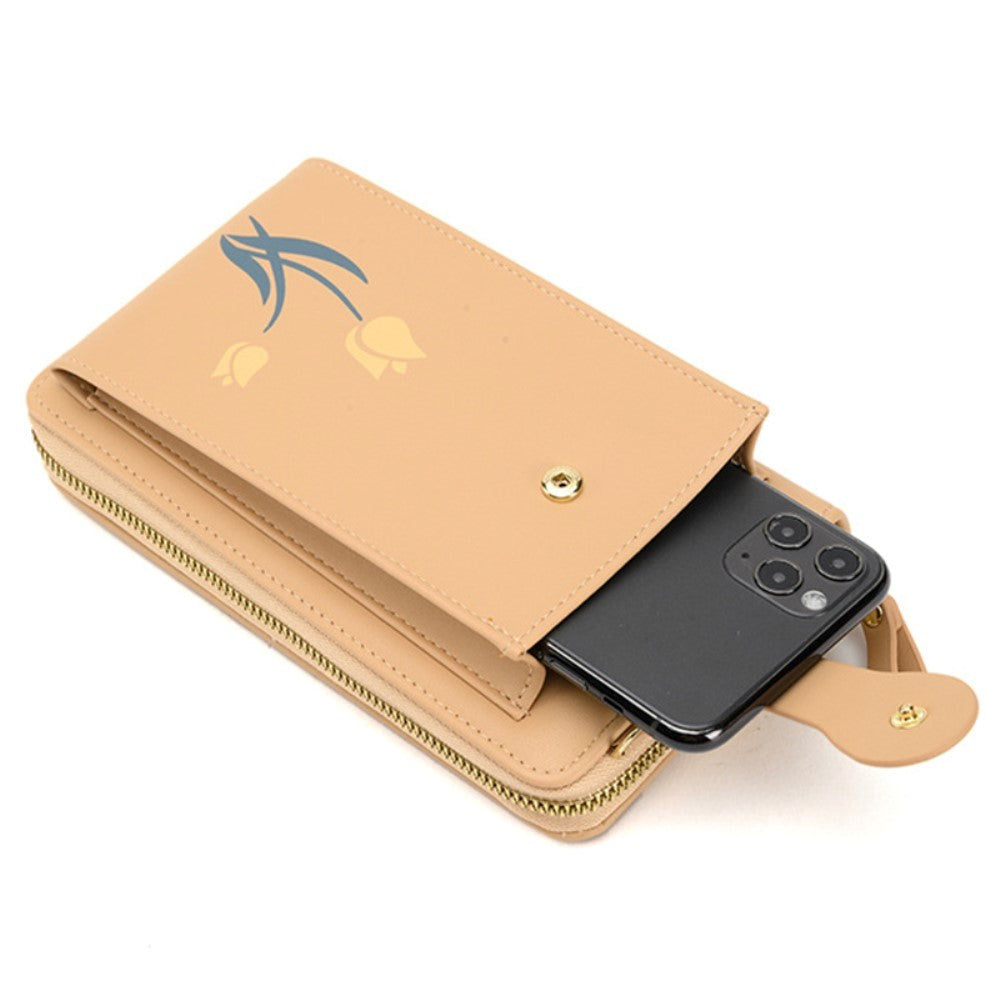 Universal Skinn Clutch m. Skulderrem (160 x 80 mm) - Blå