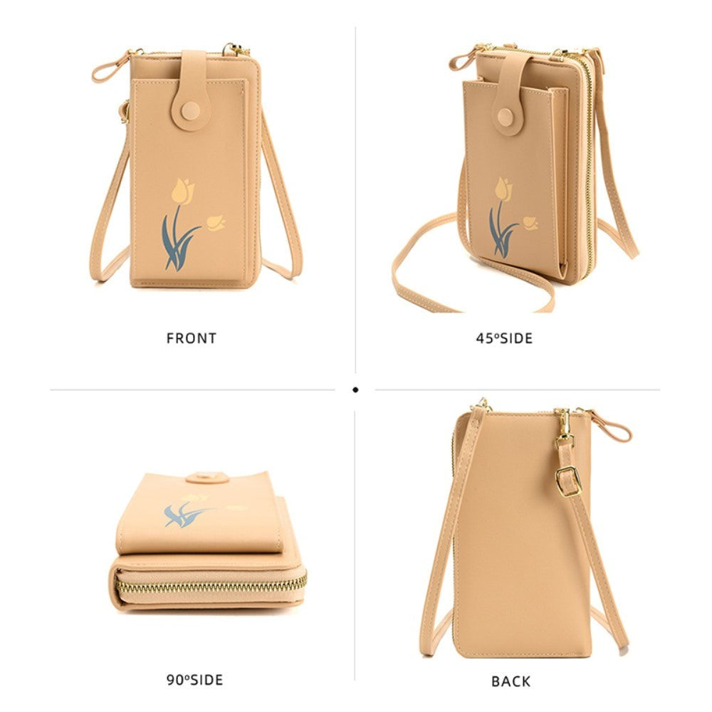 Universal Skinn Clutch m. Skulderrem (160 x 80 mm) - Blå