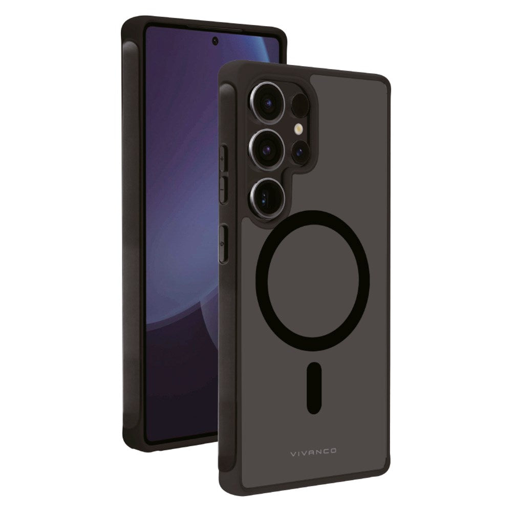 Vivanco Samsung Galaxy S25 Ultra Mag Pro Cover – Gjennomsiktig/Svart