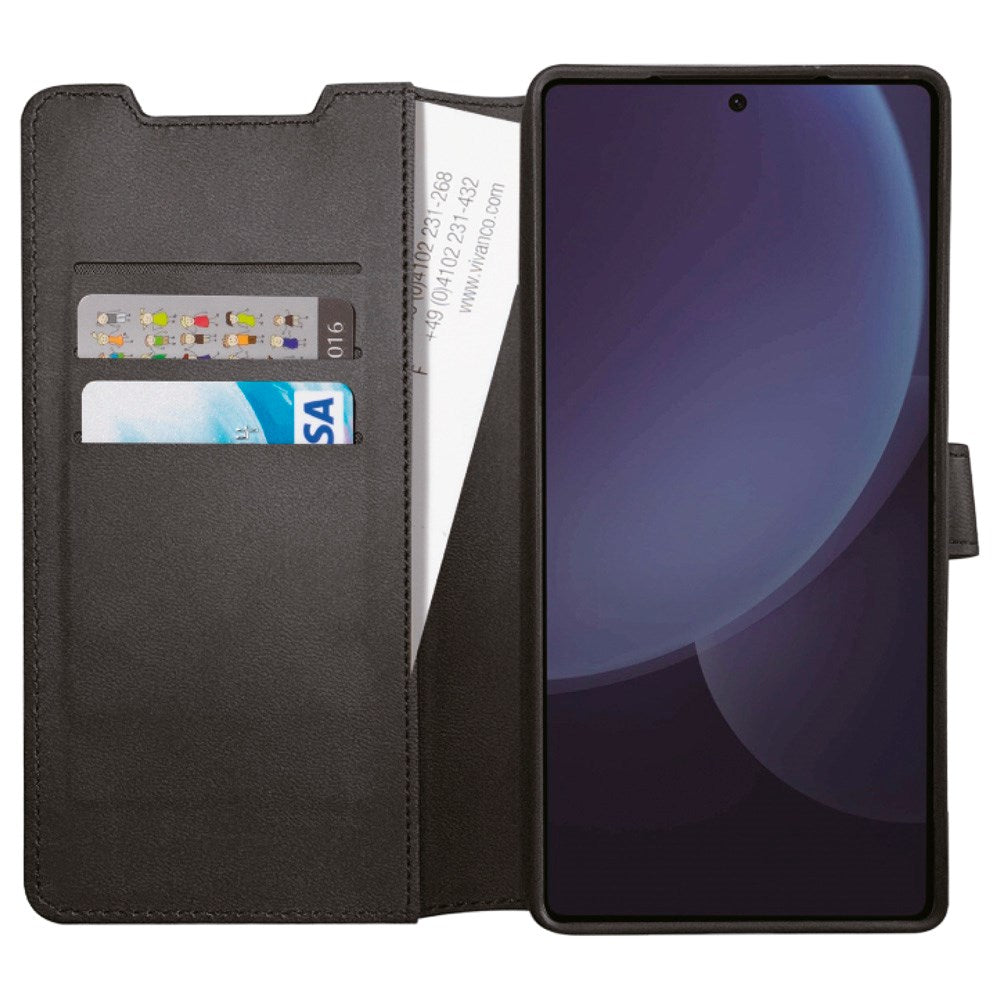 Samsung Galaxy S25 Ultra Vivanco Classic Wallet Kunstskinn Flipdeksel med Lommebok - Svart