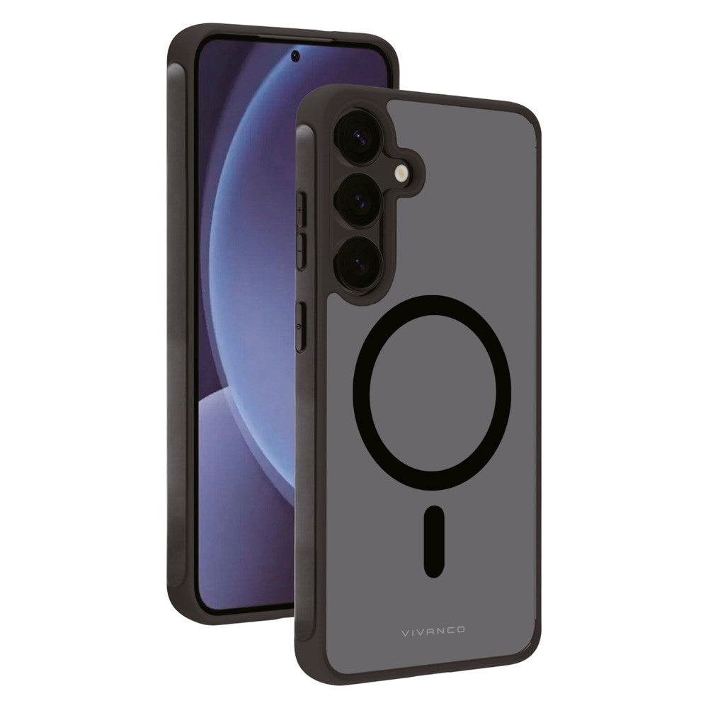Vivanco Samsung Galaxy S25+ (Plus) Mag Pro Cover – Gjennomsiktig/Svart