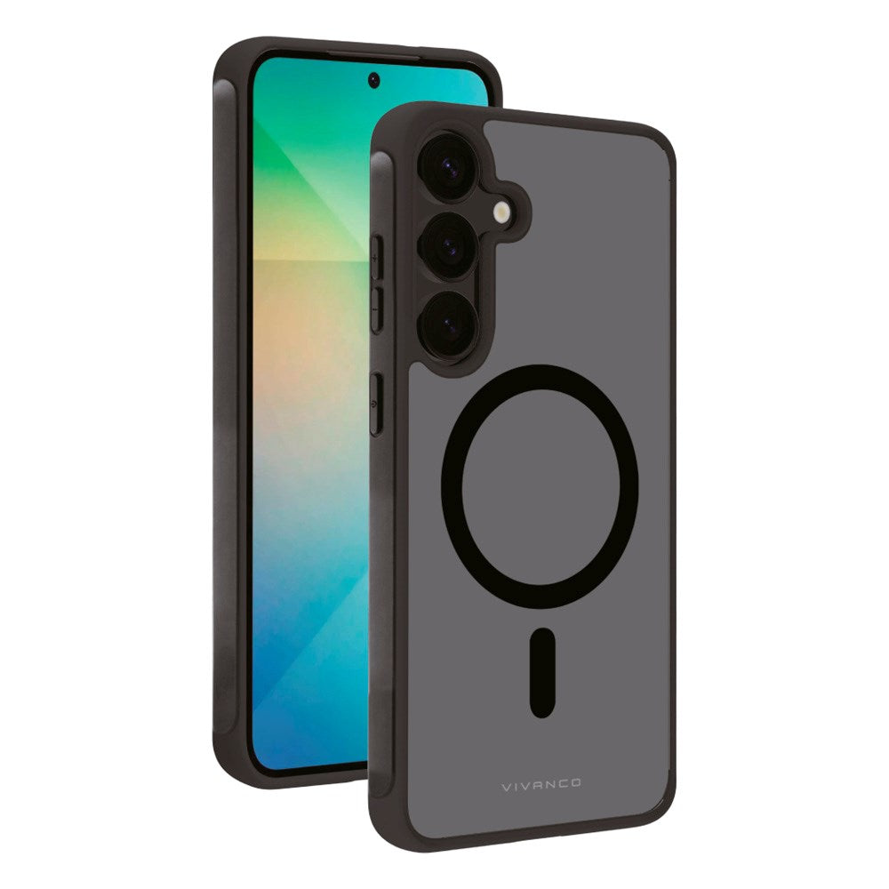 Vivanco Samsung Galaxy S25 Mag Pro Cover – Gjennomsiktig/Svart