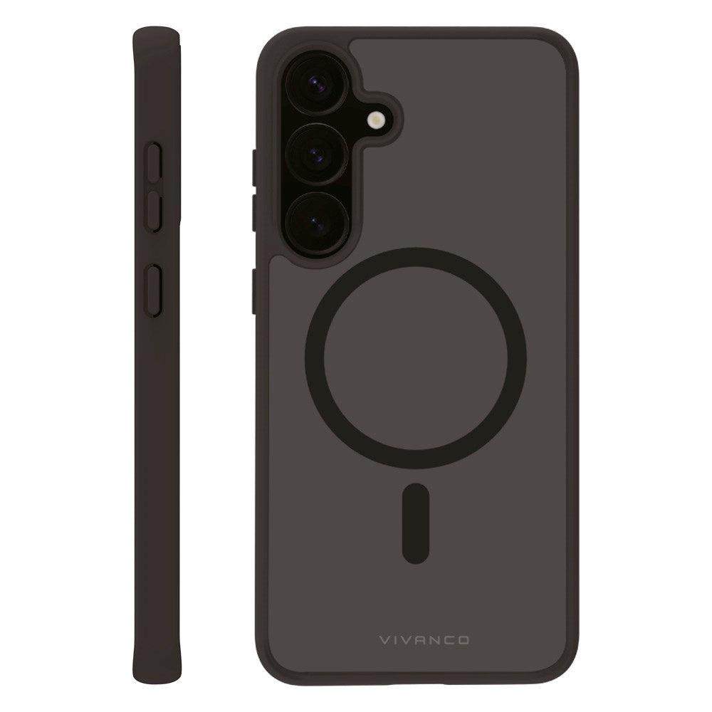 Vivanco Samsung Galaxy S25 Mag Pro Cover – Gjennomsiktig/Svart