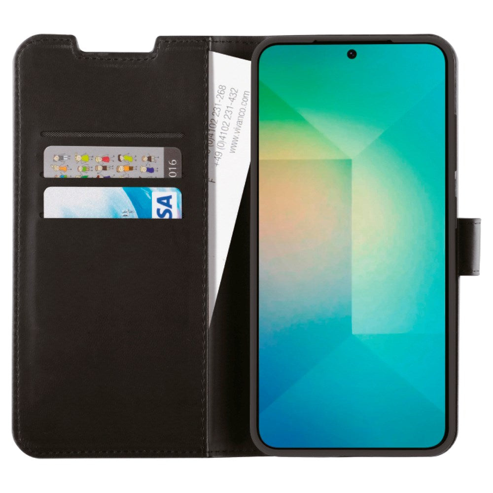 Samsung Galaxy S25 Vivanco Classic Wallet Kunstskinn Flipdeksel med Lommebok - Svart
