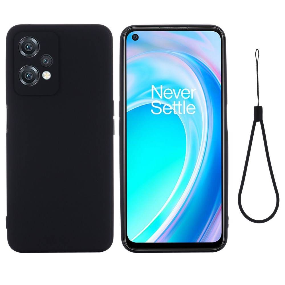 EIDERWOOD OnePlus Nord CE 2 Lite (5G) Liquid Silikon Deksel med Stropp - Svart