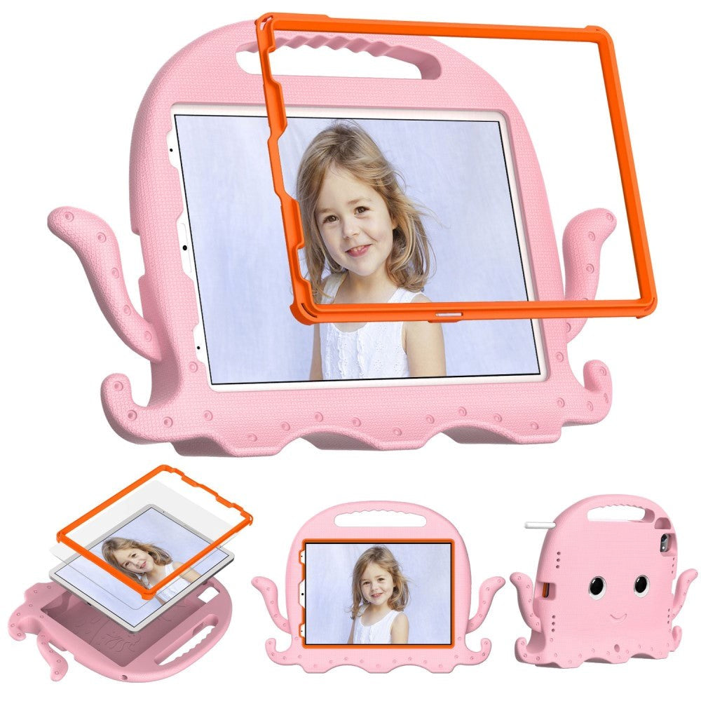 EIDERWOOD iPad Air 11" (2025 / 2024) / Pro 11" (2025 - 2018) Barnedeksel med Skulderstropp & Håndholder - Blekksprut - Baby Pink