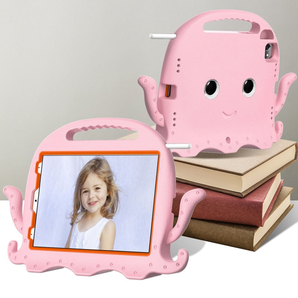 EIDERWOOD iPad Air 11" (2025 / 2024) / Pro 11" (2025 - 2018) Barnedeksel med Skulderstropp & Håndholder - Blekksprut - Baby Pink
