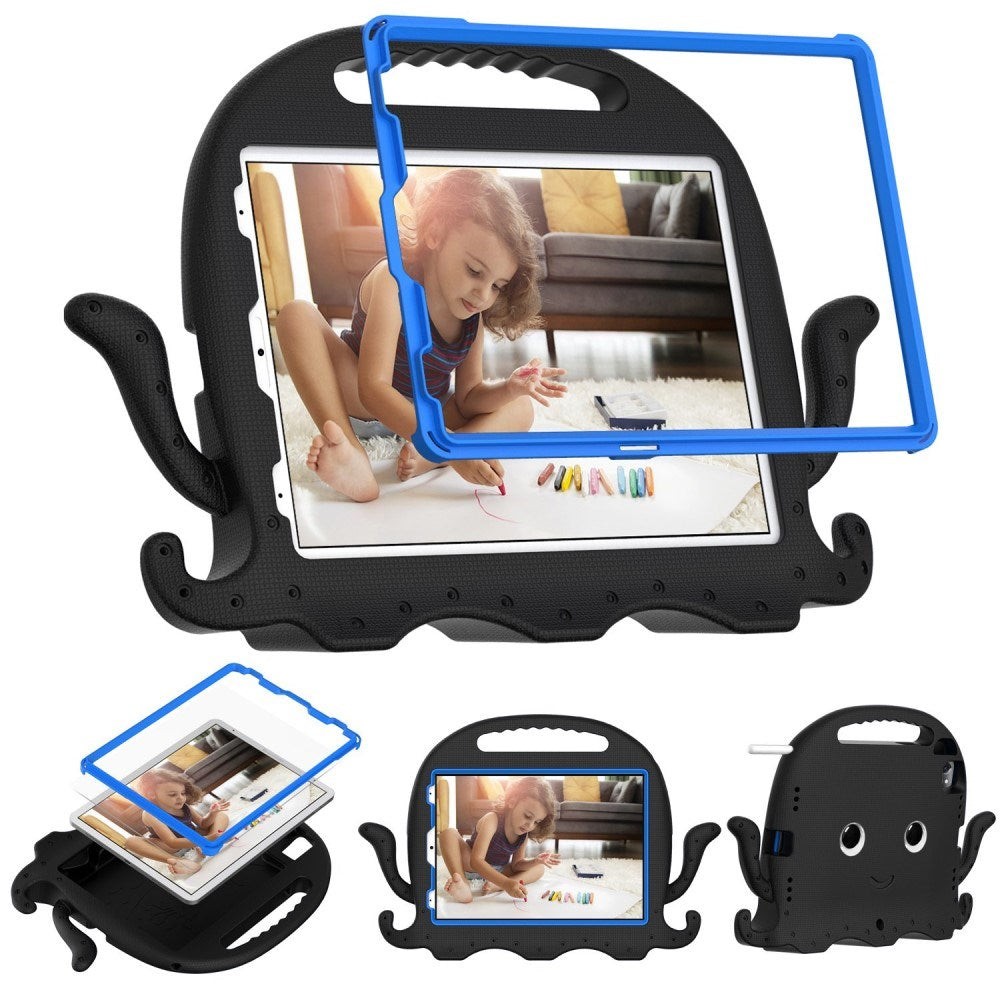 EIDERWOOD iPad Air 11" (2025 / 2024) / Pro 11" (2025 - 2018) Barnedeksel med Skulderstropp & Håndholder - Blekksprut - Svart