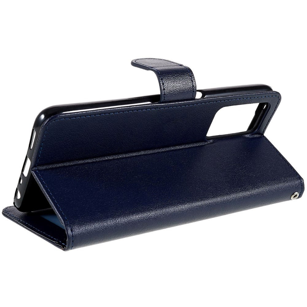 Oppo A76 / Realme 9i Skinndeksel med Lommebok og Stativfunksjon - Blå