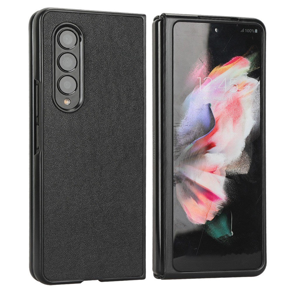 EIDERWOOD Samsung Galaxy Z Fold4 (5G) Plast Deksel med Kunstskinn – Svart