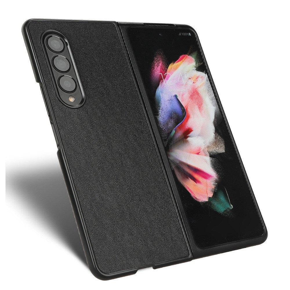 EIDERWOOD Samsung Galaxy Z Fold4 (5G) Plast Deksel med Kunstskinn – Svart