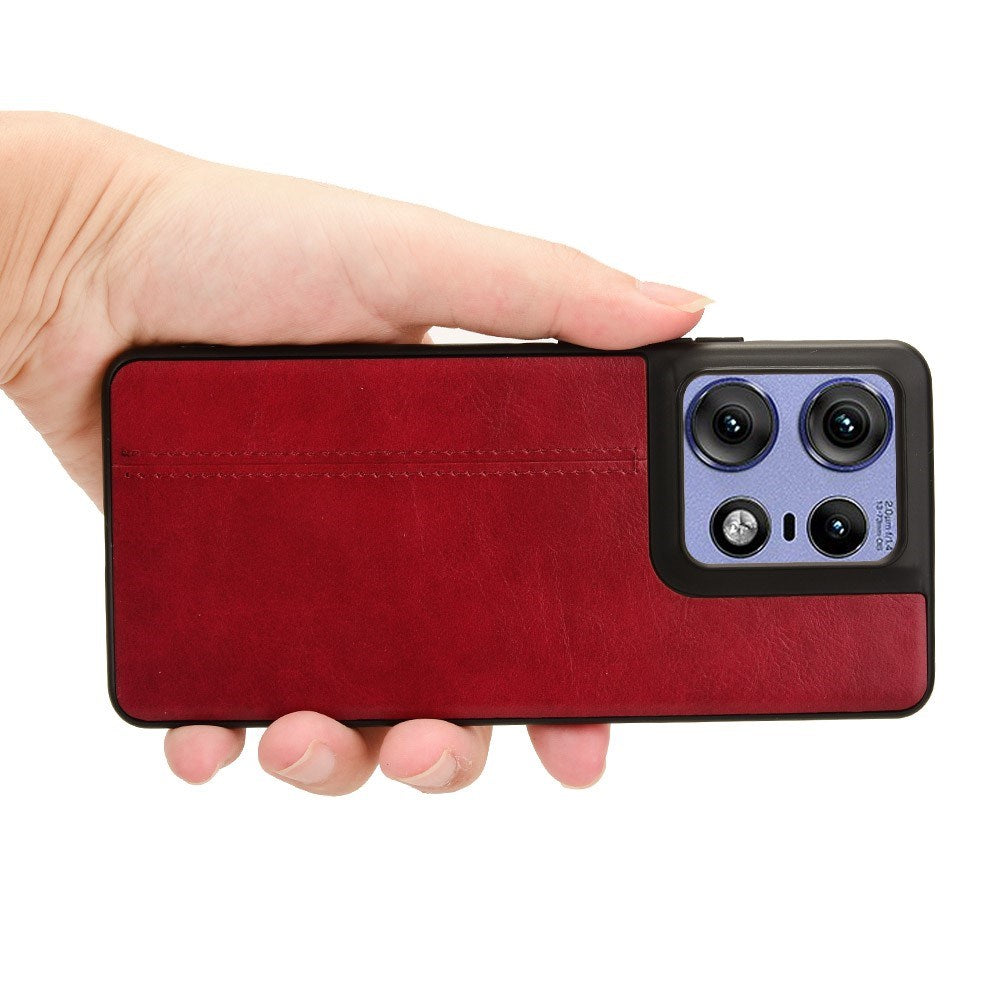 EIDERWOOD Motorola Edge 50 Pro Skinnbelagt Deksel - Rød