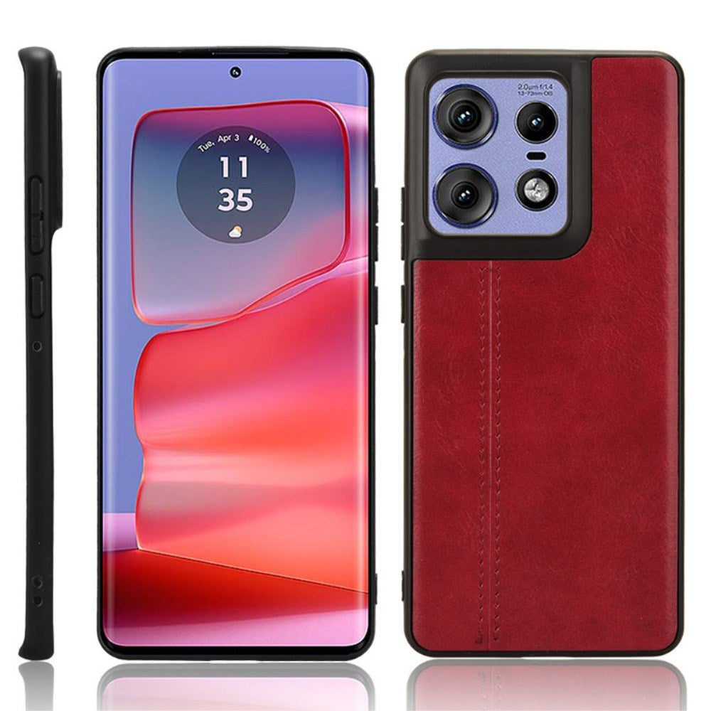 EIDERWOOD Motorola Edge 50 Pro Skinnbelagt Deksel - Rød