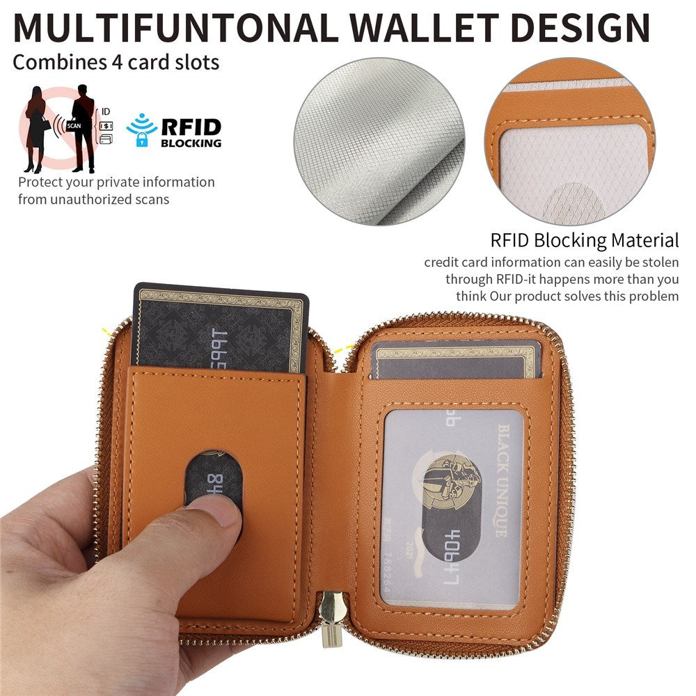EIDERWOOD Magnetisk Lommebok / Kortholder med Glidelås - MagSafe Kompatibel - Brun