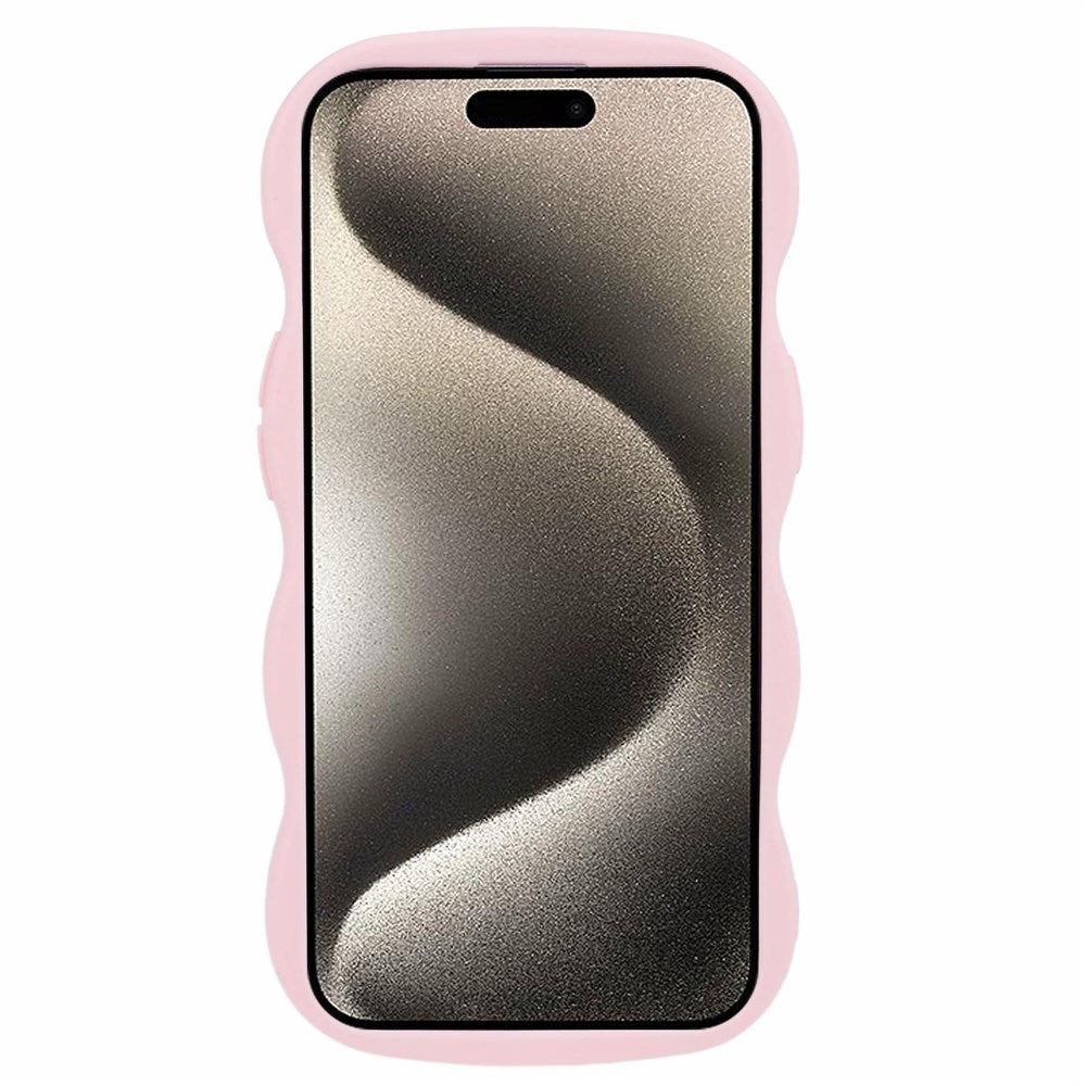 iPhone 15 EIDERWOOD Fleksibelt Plast Wavy Deksel - Rosa