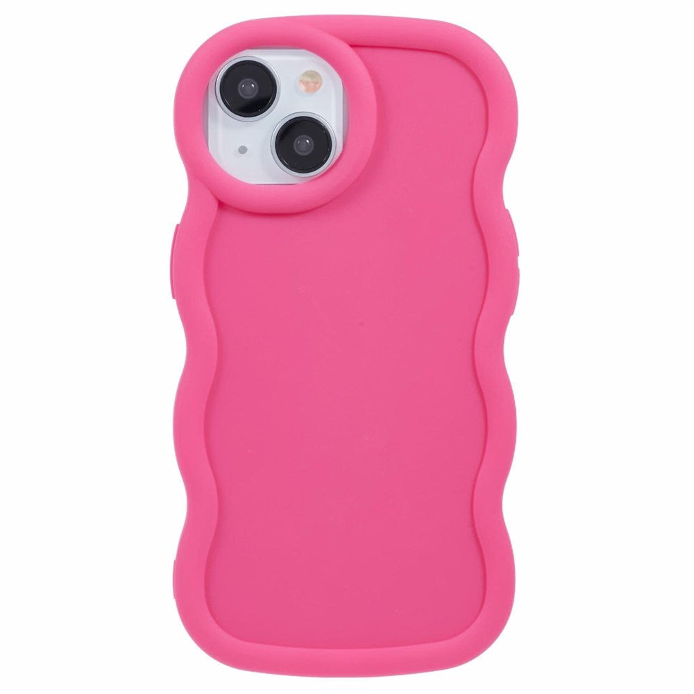 iPhone 15 EIDERWOOD Fleksibelt Plast Wavy Deksel - Pink