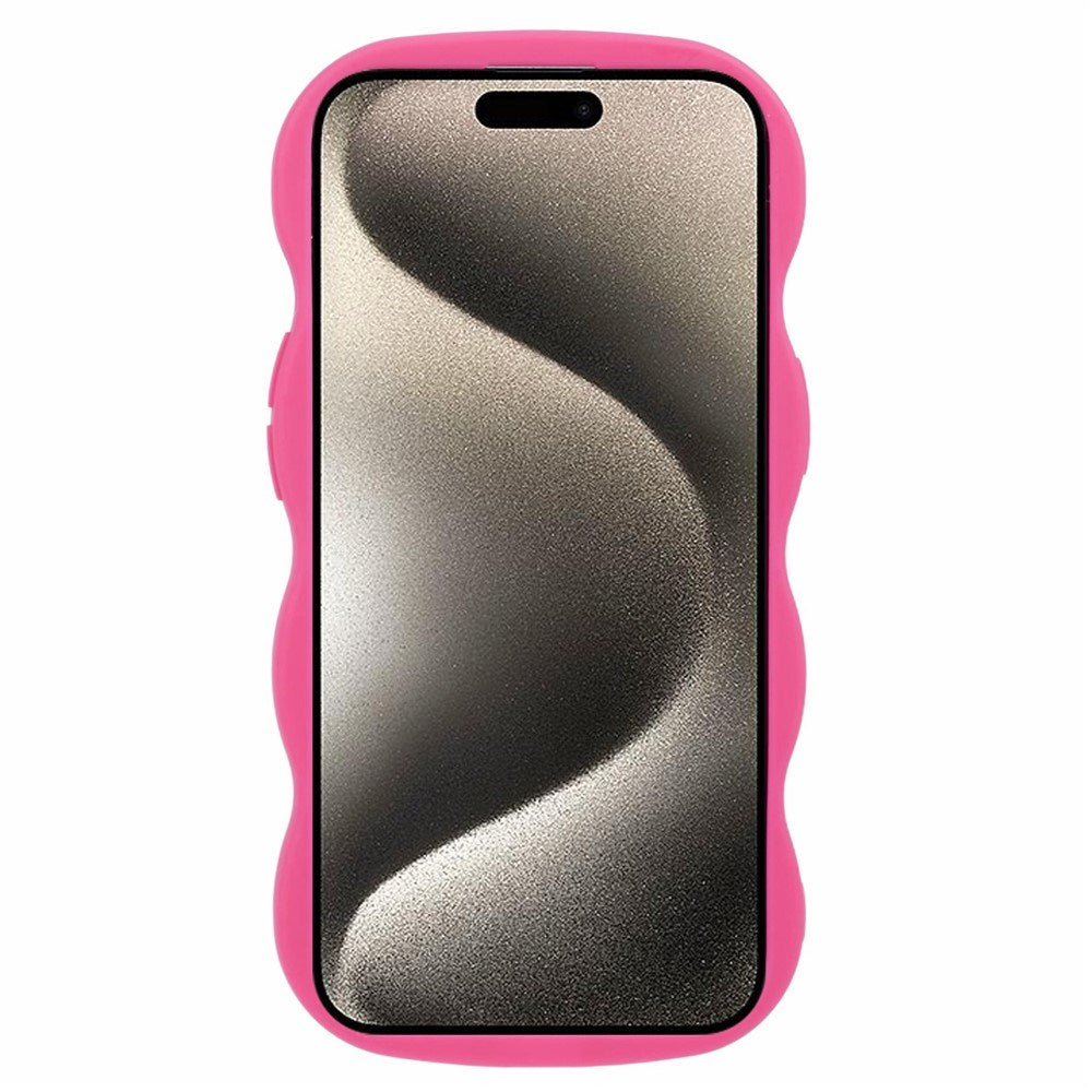 iPhone 15 EIDERWOOD Fleksibelt Plast Wavy Deksel - Pink