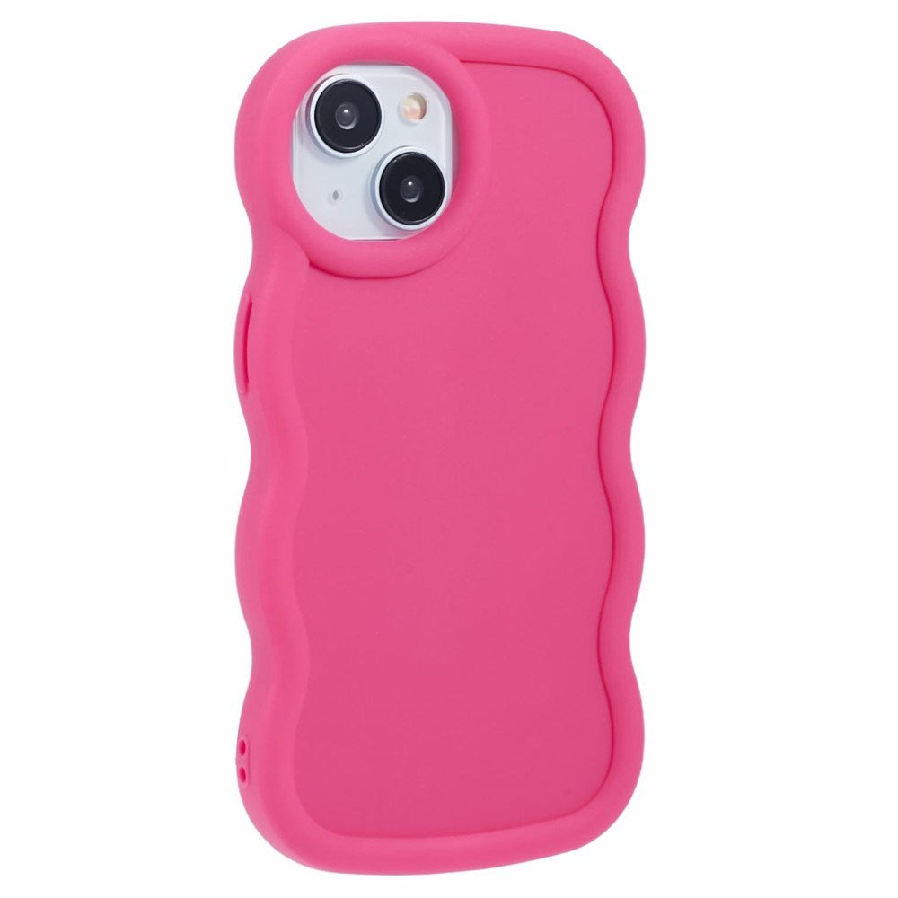 iPhone 15 EIDERWOOD Fleksibelt Plast Wavy Deksel - Pink