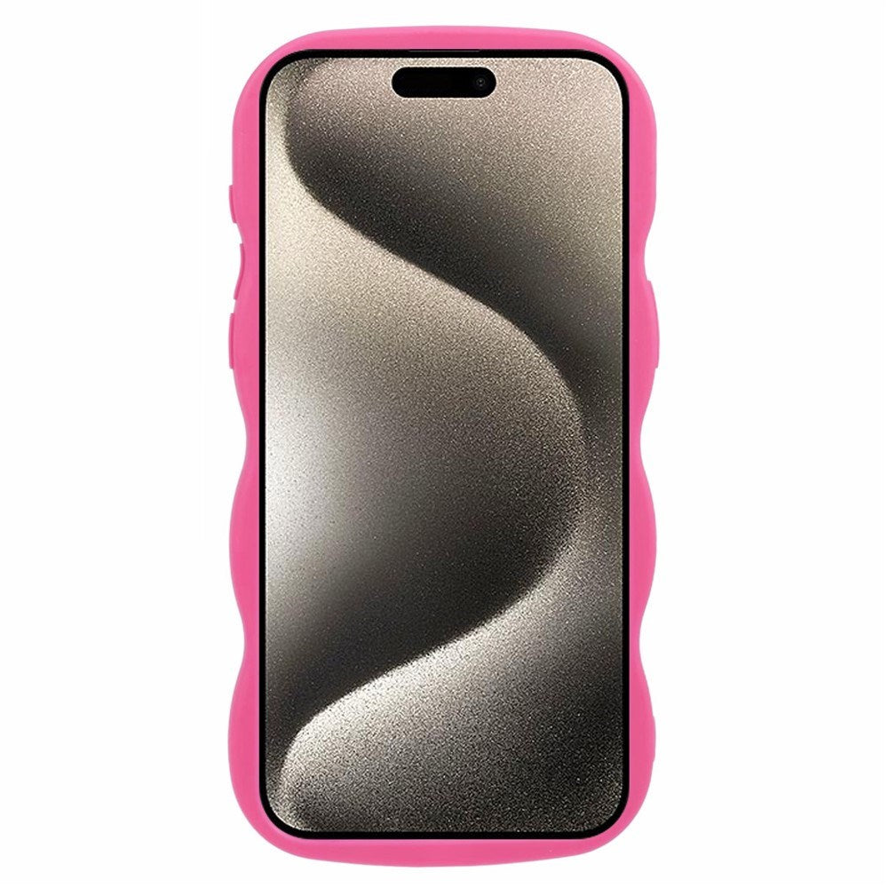 iPhone 15 Pro Max EIDERWOOD Fleksibelt Plast Wavy Deksel - Pink