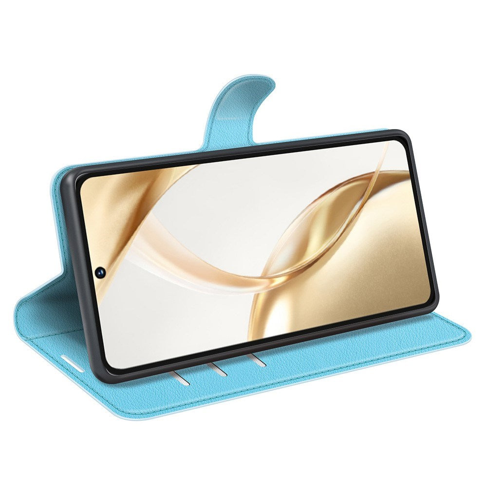 EIDERWOOD Honor 200 5G Deksel med Kortholder – Litchi Tekstur Kunstlær Flip-deksel - Blå