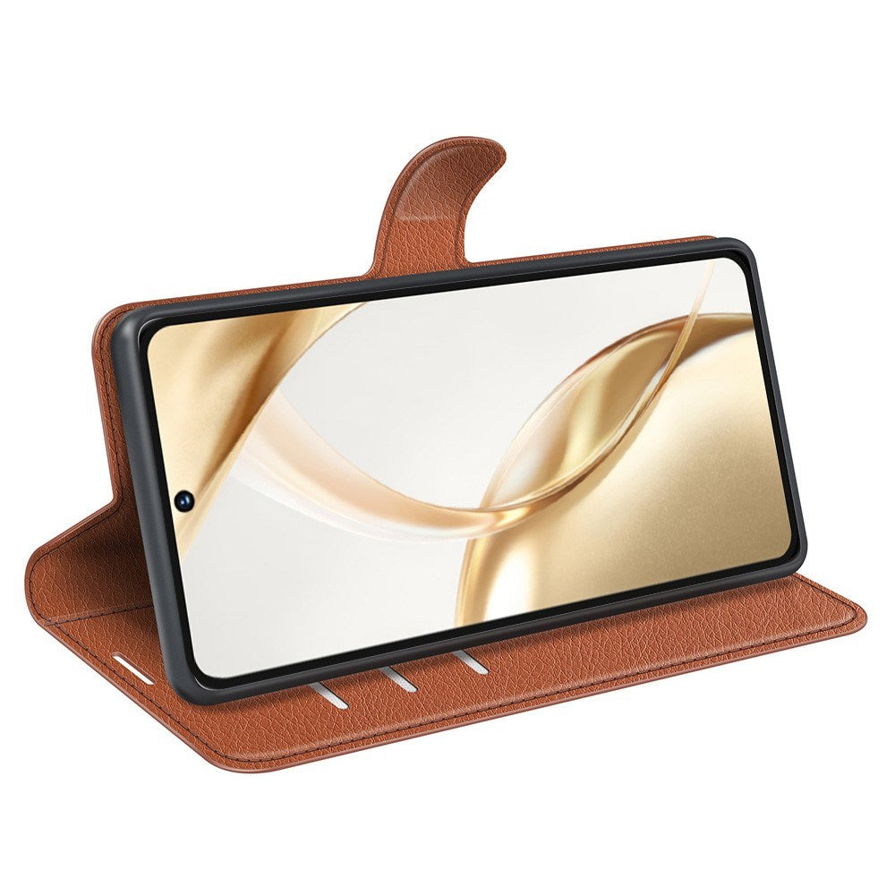 EIDERWOOD Honor 200 5G Deksel med Kortholder – Litchi Tekstur Kunstlær Flip-deksel - Brun