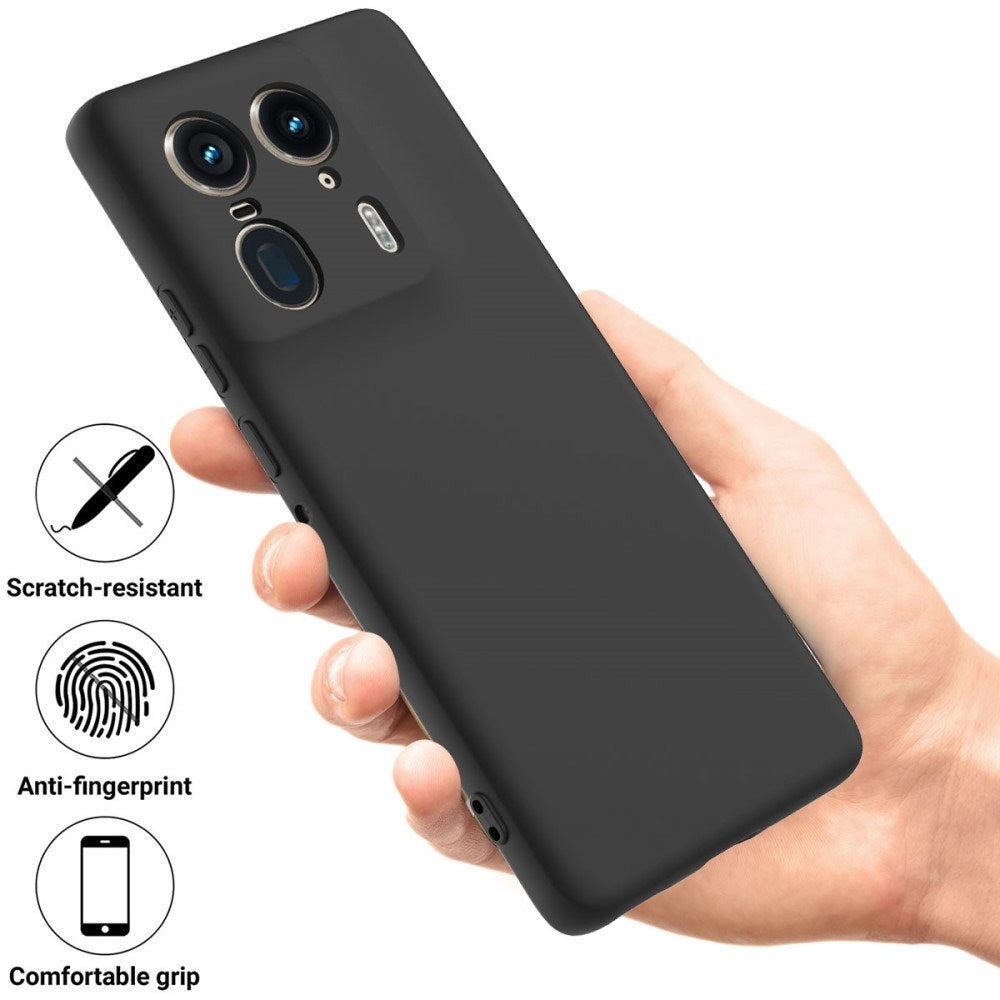 EIDERWOOD Motorola Edge 50 Ultra Liquid Silikon Deksel med Stropp - Svart