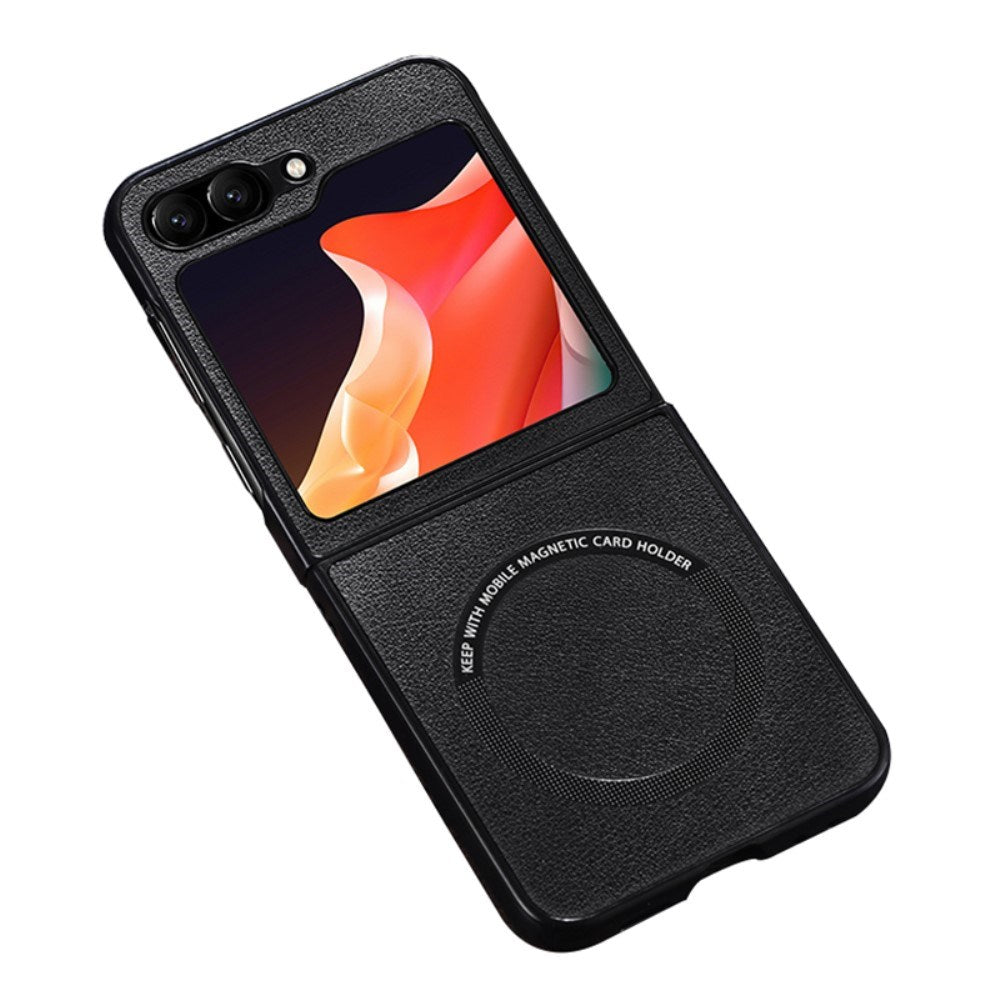 EIDERWOOD Samsung Galaxy Z Flip7 FE / Flip6 Skinnkledd Plast Deksel - MagSafe Kompatibel - Svart