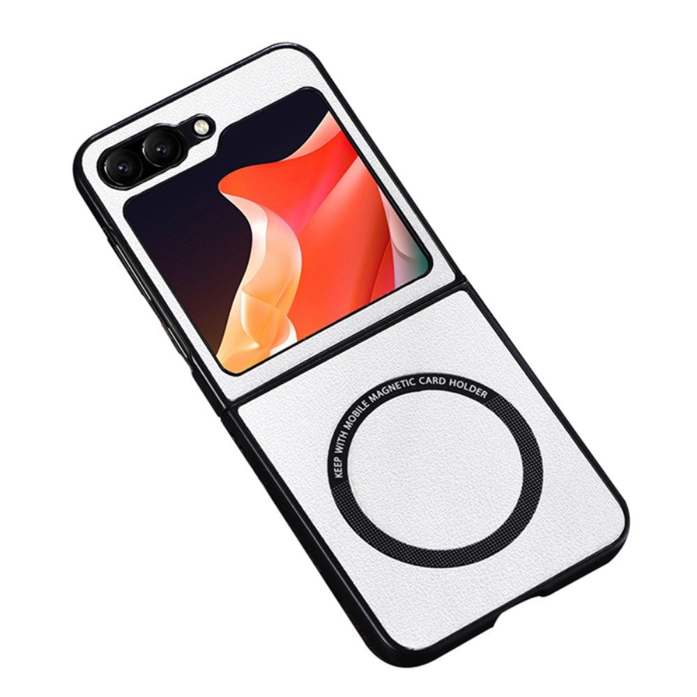 EIDERWOOD Samsung Galaxy Z Flip7 FE / Flip6 Skinnkledd Plast Deksel - MagSafe Kompatibel - Hvit