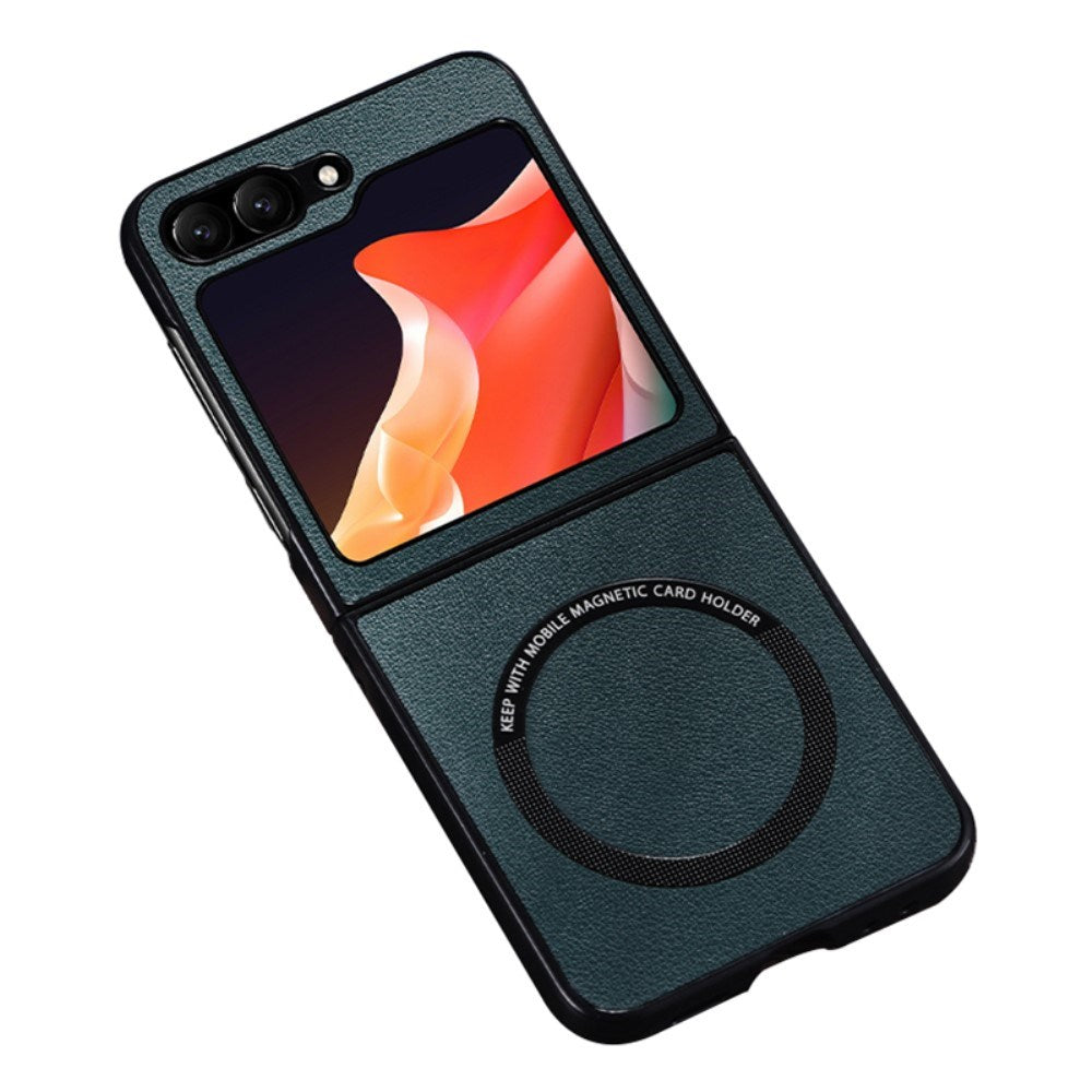 EIDERWOOD Samsung Galaxy Z Flip7 FE / Flip6 Skinnkledd Plast Deksel - MagSafe Kompatibel - Grønn