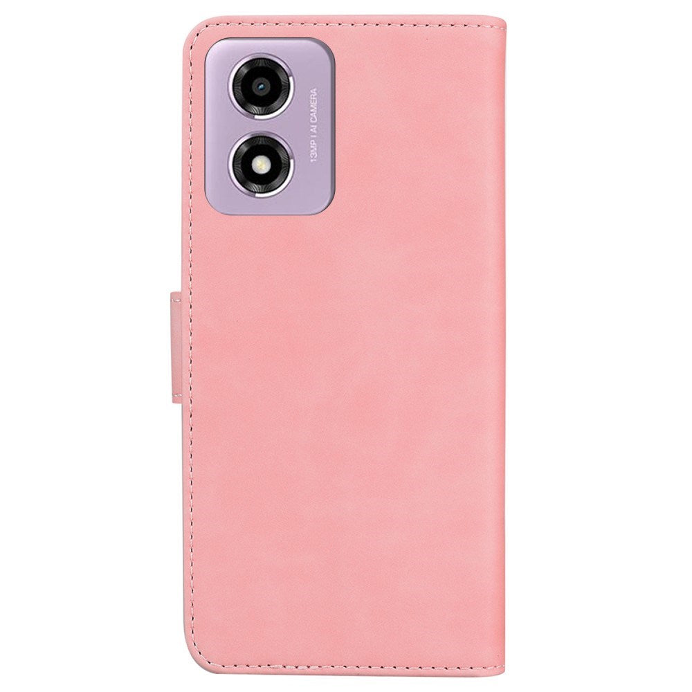 EIDERWOOD Motorola Moto E14 (4G) / G04s (4G) Kunst Skinn Flip Deksel med Stativ & Lommebok - Rosa