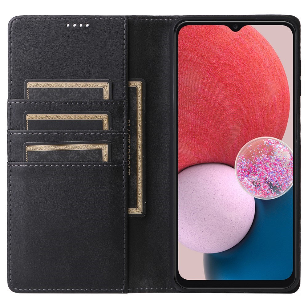 EIDERWOOD Samsung Galaxy A13 (4G/5G) / A04s / M13 Kunstskinn Flip Deksel m. Kortholder & Ståfunksjon - Svart