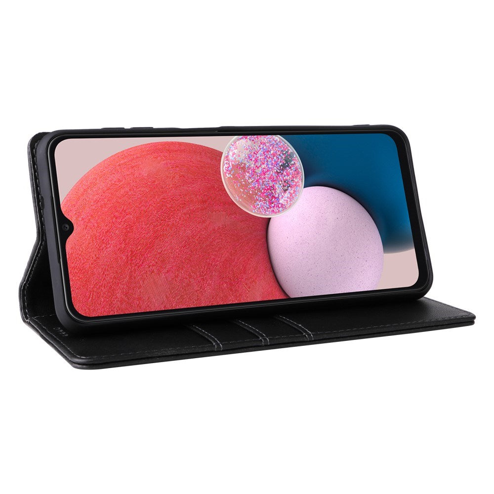 EIDERWOOD Samsung Galaxy A13 (4G/5G) / A04s / M13 Kunstskinn Flip Deksel m. Kortholder & Ståfunksjon - Svart