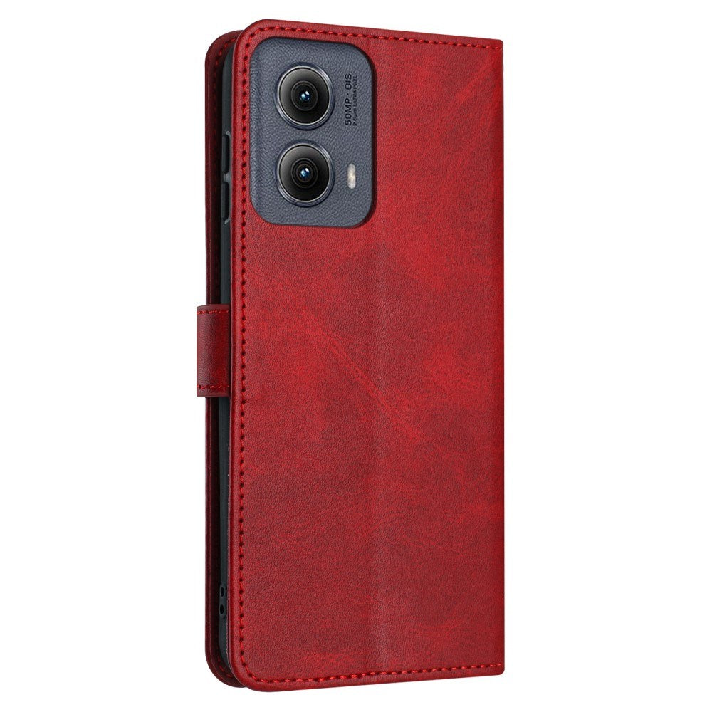 EIDERWOOD Motorola G85 (5G) Kunstskinn Deksel med stropp og lommebok - Rød