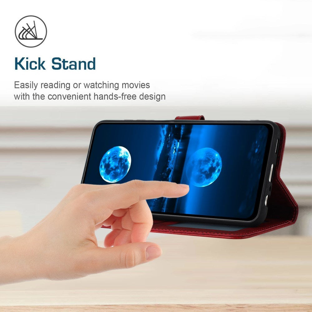 EIDERWOOD Motorola G85 (5G) Kunstskinn Deksel med stropp og lommebok - Rød