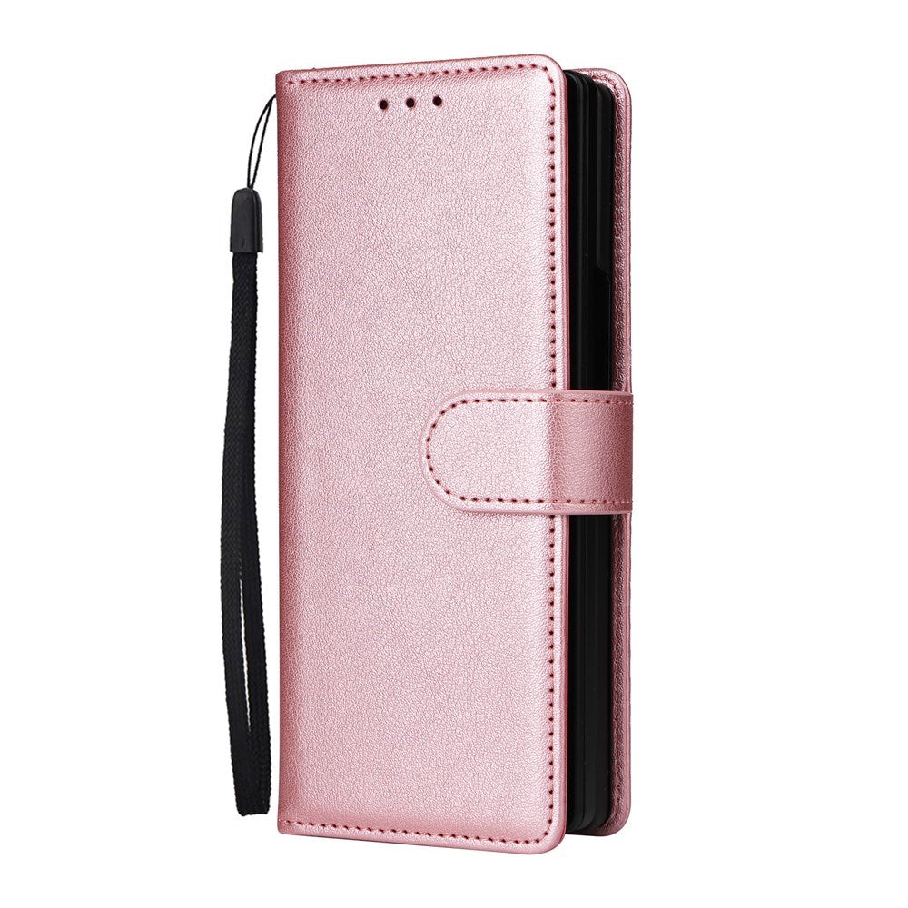 EIDERWOOD Samsung Galaxy Z Fold6 Kunstskinn Flip Deksel m. Kortholder & Stropp - Rosa
