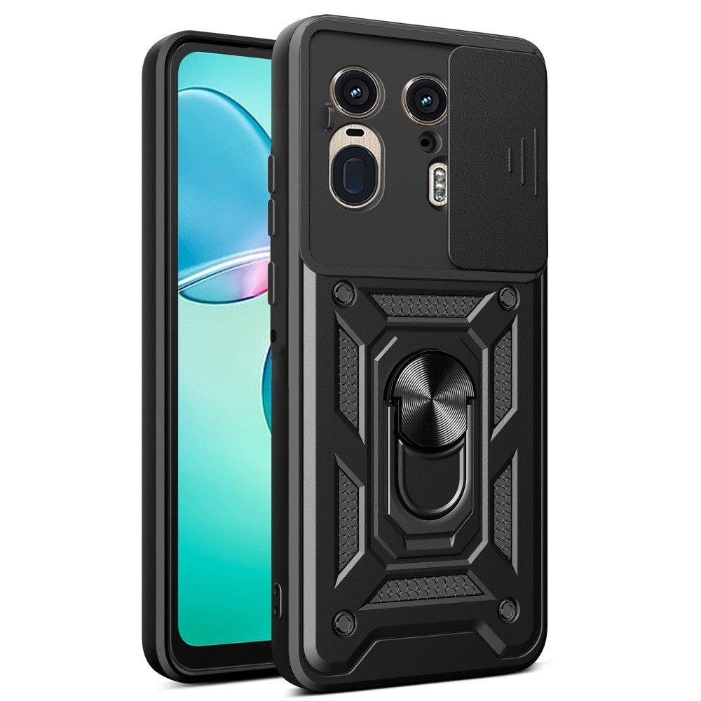 EIDERWOOD Motorola Edge 50 Ultra Håndverker Deksel med Magnetisk Kickstand Og Cam Slider - Svart
