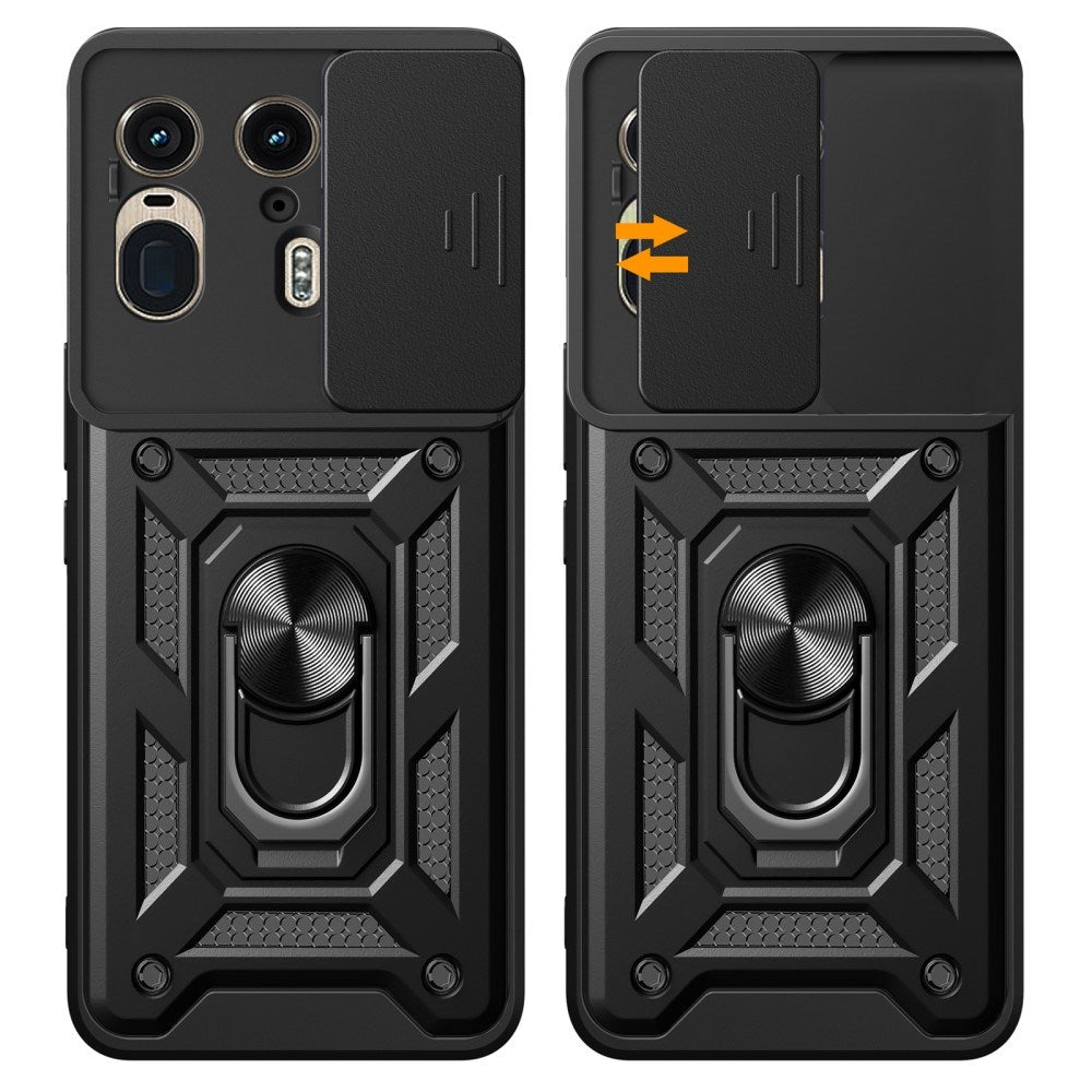 EIDERWOOD Motorola Edge 50 Ultra Håndverker Deksel med Magnetisk Kickstand Og Cam Slider - Svart