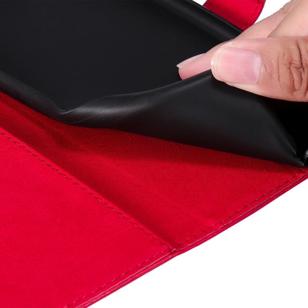 Samsung Galaxy A16 (4G/5G) Kunstskinn Flippdeksel med Lommebok og Stropp - Rød