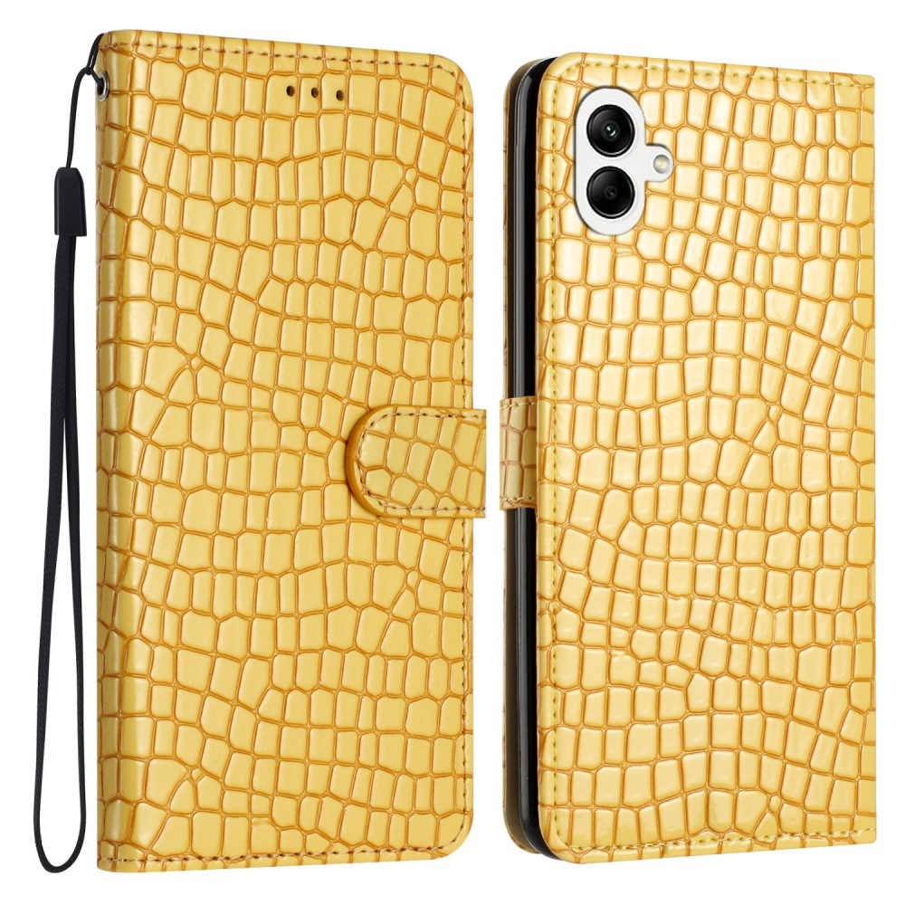 EIDERWOOD Samsung Galaxy A06 Flip Deksel med Crocodile Texture - Kunstskinn - Gul