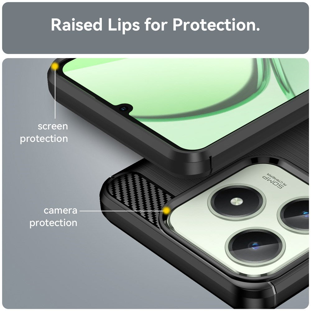 Realme Note 60x (4G) / C63 (4G) / C61 (4G) EIDERWOOD Carbon Fiber Deksel - Svart