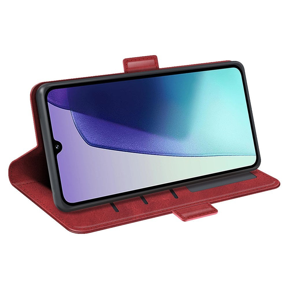 EIDERWOOD Xiaomi Redmi 14C / Poco C75 Kunstskinn Flip Deksel med Kortholder & Ståfunksjon - Rød