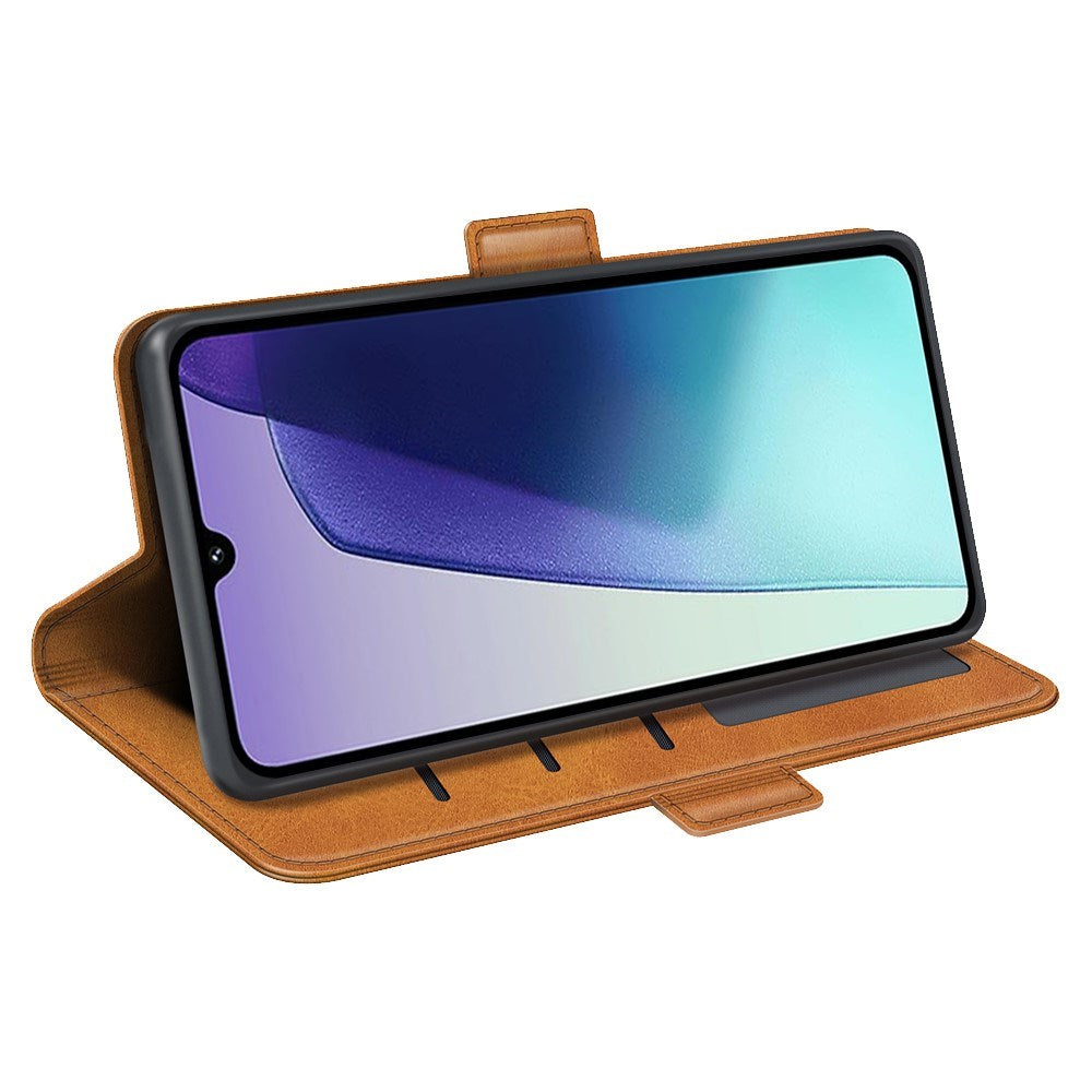 EIDERWOOD Xiaomi Redmi 14C / Poco C75 Kunstskinn Flip Deksel med Kortholder & Ståfunksjon - Lys Brun