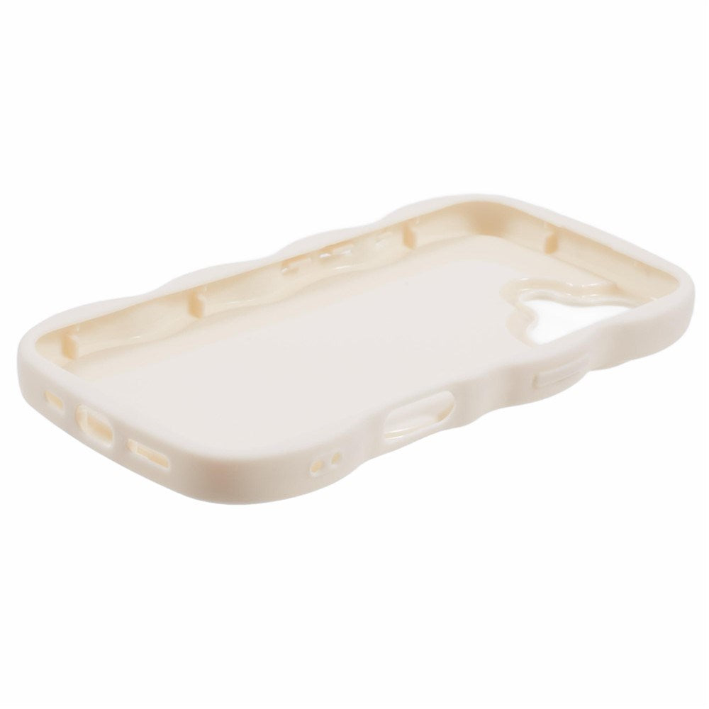 iPhone 16 EIDERWOOD Fleksibelt Plast Wavy Deksel - Hvit